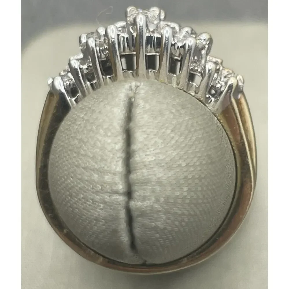10K Two-tone Baguette & Round Diamonds Arch Ring (21927)